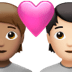 🧑🏽‍❤️‍🧑🏻 couple with heart: person, person, medium skin tone, light skin tone display on Apple